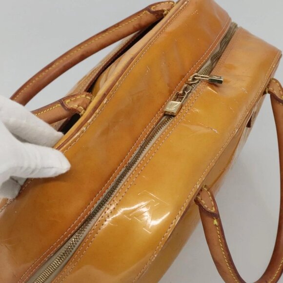 LOUIS VUITTON Monogram Vernis Tompkins Square Hand Bag Beige M91149 Auth PP774 - Picture 7 of 16